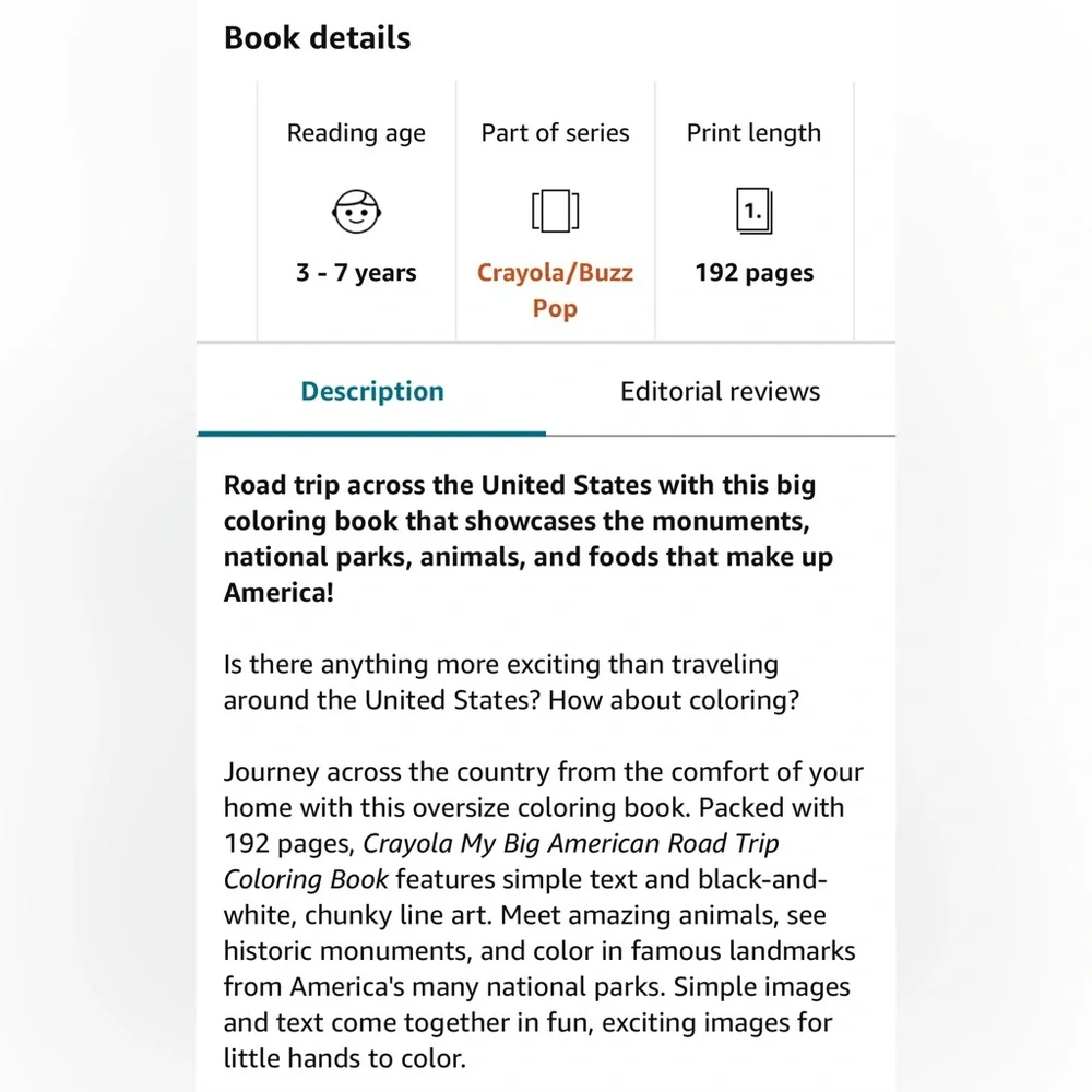 ✅ 5 for $25 - New Educational Coloring: My Big American Road Trip Coloring Book - Picture 2 of 9